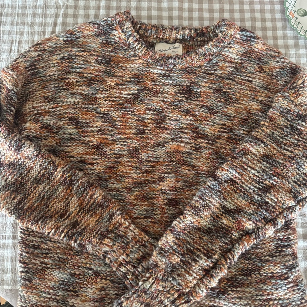 Universal Threads Brown and Tan Knit Women's Sweater